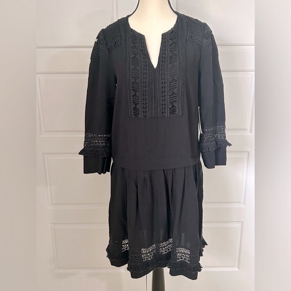 NEW Tuckernuck black lace drop waist mini dress size small